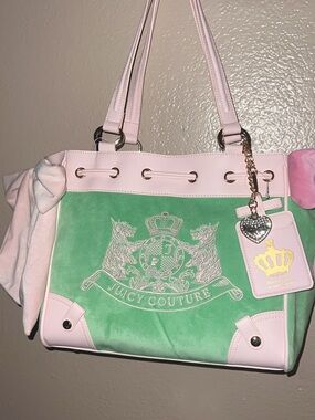 Juicy Couture Pink and Mint Green Scottie dog daydreamer